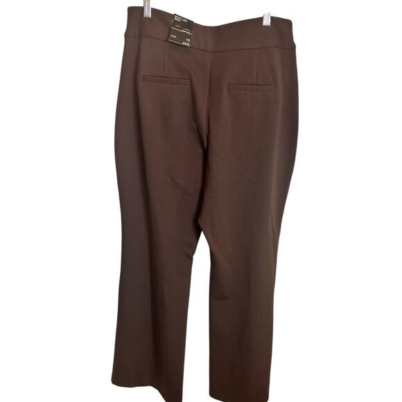 INC Size 16 Stylist Elegnt Brown Wide Leg Dress Trousers Pants - Picture 3 of 7